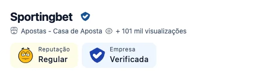 Página da Sportingbet no Reclame Aqui: reputação Regular e empresa verificada